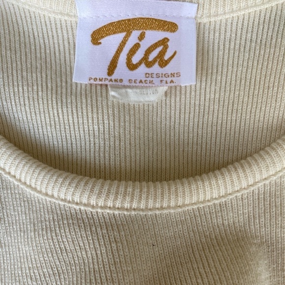 TIA Designs Women’s Cotton Sleeveless Top with Cat Appliqué with a Crystal Sz. M - Picture 6 of 9